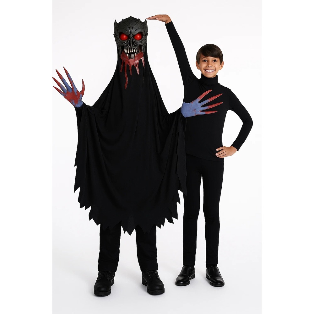 Amscan Illusion Ghoul Scary Kids Costume XL 14-16 Light Up Eyes adds 9" Height